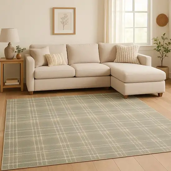 Green Plaid Area Rug Photo 1