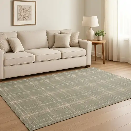 Green Plaid Area Rug Photo 1