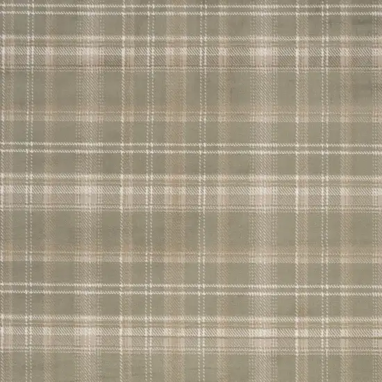 Green Plaid Power Loom Area Rug Photo 6