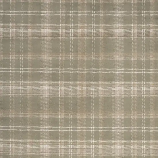 Green Plaid Power Loom Area Rug Photo 6