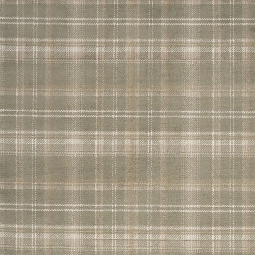Green Plaid Power Loom Area Rug Photo 6