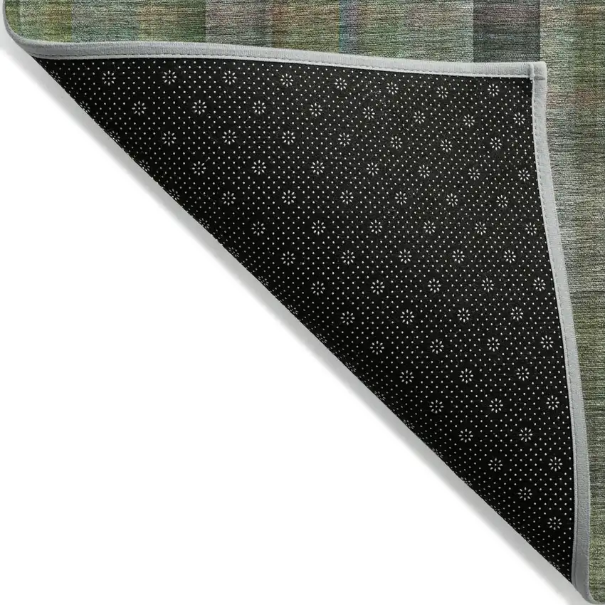 Green Plaid Washable Non Skid Indoor Outdoor Area Rug Photo 5