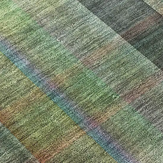 Green Plaid Washable Non Skid Indoor Outdoor Area Rug Photo 8