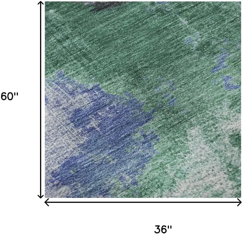 Green Purple And Brown Abstract Washable Area Rug With UV Protection Photo 9