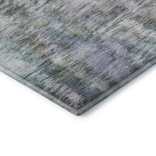 Green Purple And Gray Abstract Washable Area Rug With UV Protection Photo 8