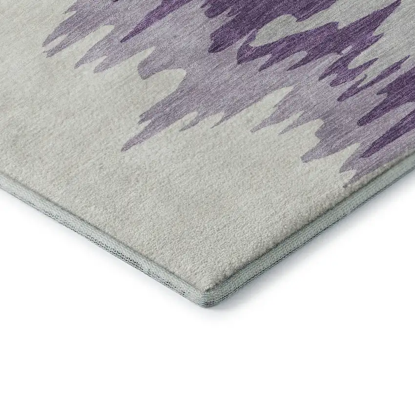 Green Purple And Ivory Abstract Washable Area Rug With UV Protection Photo 7