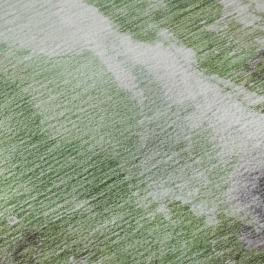 Green Purple And Ivory Abstract Washable Area Rug With UV Protection Photo 9