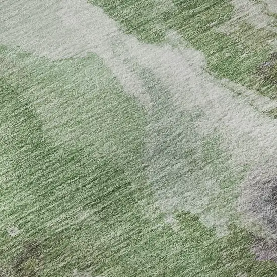 Green Purple And Ivory Abstract Washable Area Rug With UV Protection Photo 9