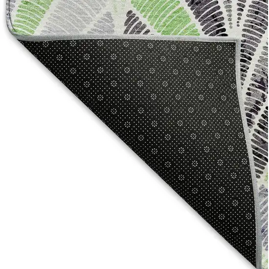 Green Purple And Ivory Geometric Washable Area Rug With UV Protection Photo 7