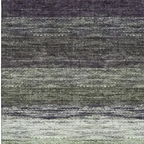 Green Purple And Ivory Ombre Washable Area Rug With UV Protection Photo 3
