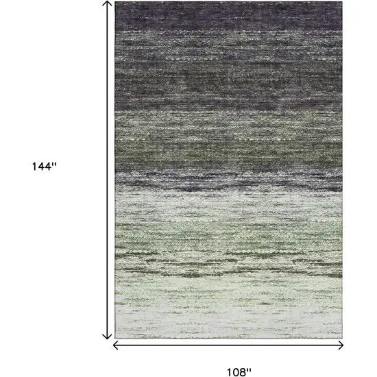 Green Purple And Ivory Ombre Washable Area Rug With UV Protection Photo 3
