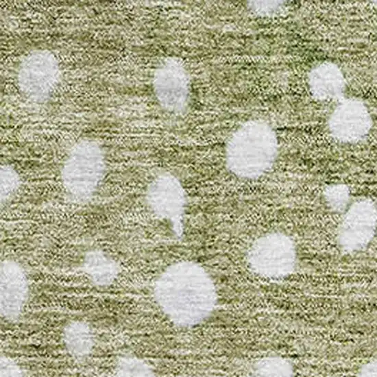 Green Purple And Ivory Polka Dot Washable Area Rug With UV Protection Photo 2