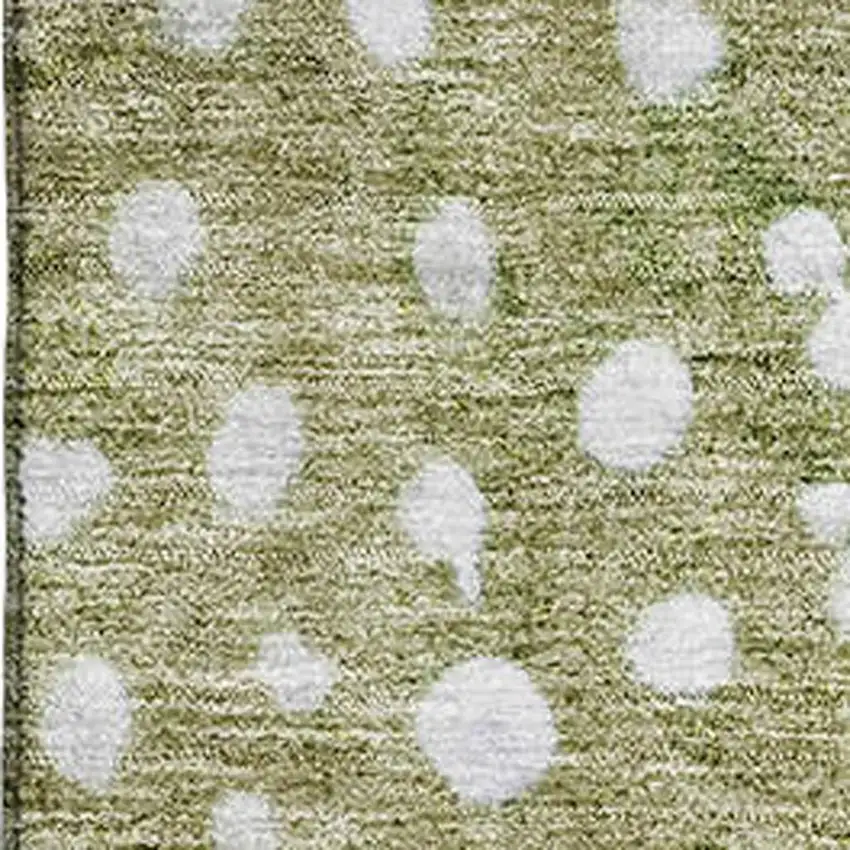 Green Purple And Ivory Polka Dot Washable Area Rug With UV Protection Photo 2