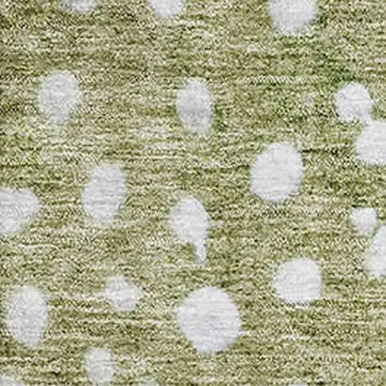 Green Purple And Ivory Polka Dot Washable Area Rug With UV Protection Photo 2