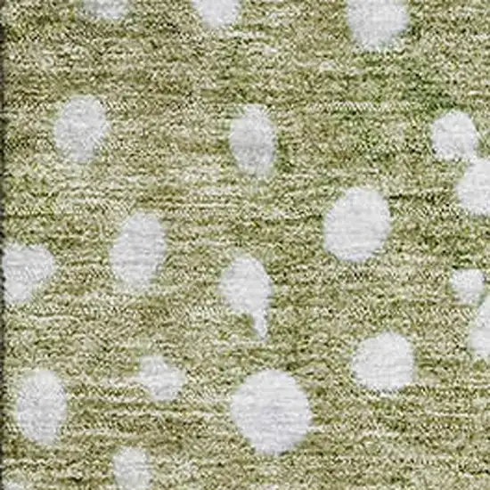 Green Purple And Ivory Polka Dot Washable Area Rug With UV Protection Photo 2
