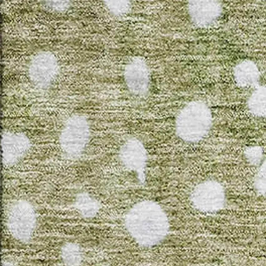 Green Purple And Ivory Polka Dot Washable Area Rug With UV Protection Photo 2