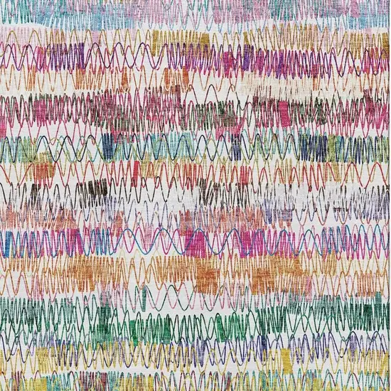 Green Purple And Orange Striped Washable Area Rug With UV Protection Photo 3