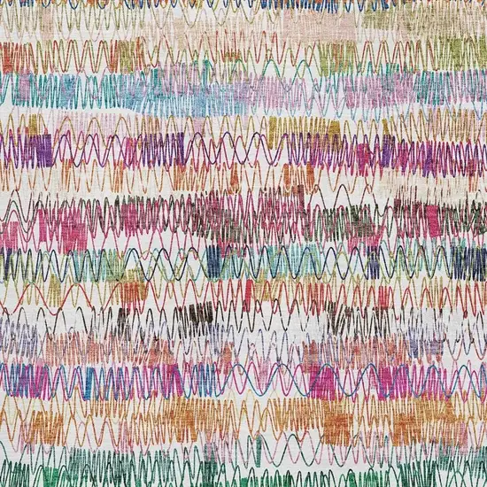 Green Purple And Orange Striped Washable Area Rug With UV Protection Photo 3