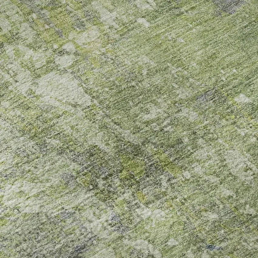 Green Purple And Silver Abstract Washable Area Rug With UV Protection Photo 9