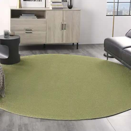 Green Round Indoor Outdoor Area Rug Photo 7