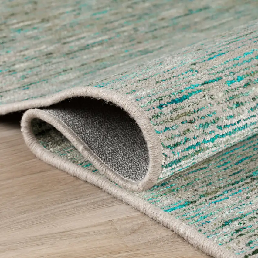 8' X 8' Green Round Wool Hand Loomed Handmade Area Rug Photo 7