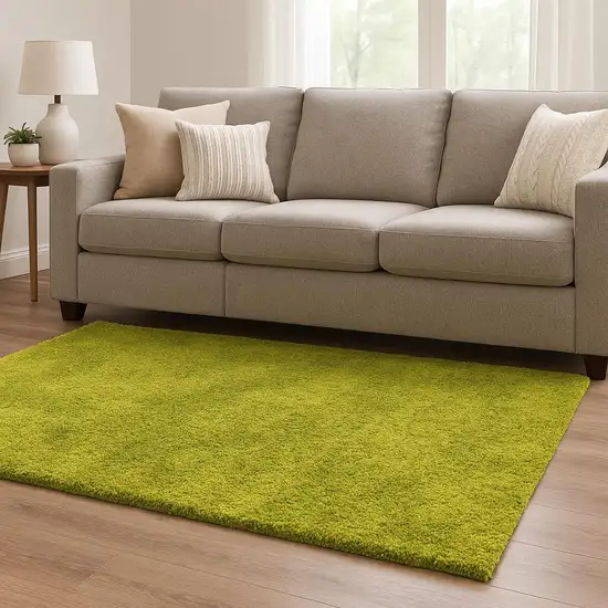 Green Shag Hand Tufted Area Rug Photo 1