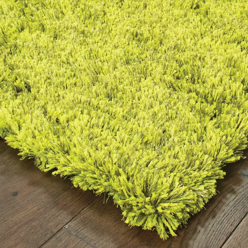 Green Shag Hand Tufted Area Rug Photo 5