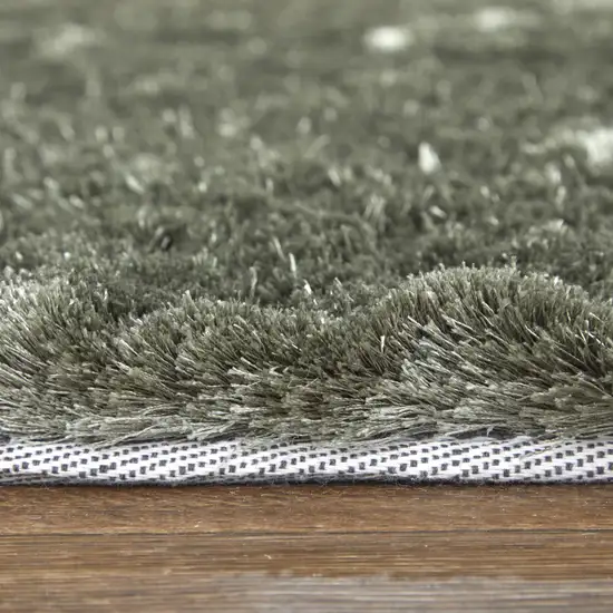 Green Shag Hand Tufted Area Rug Photo 9