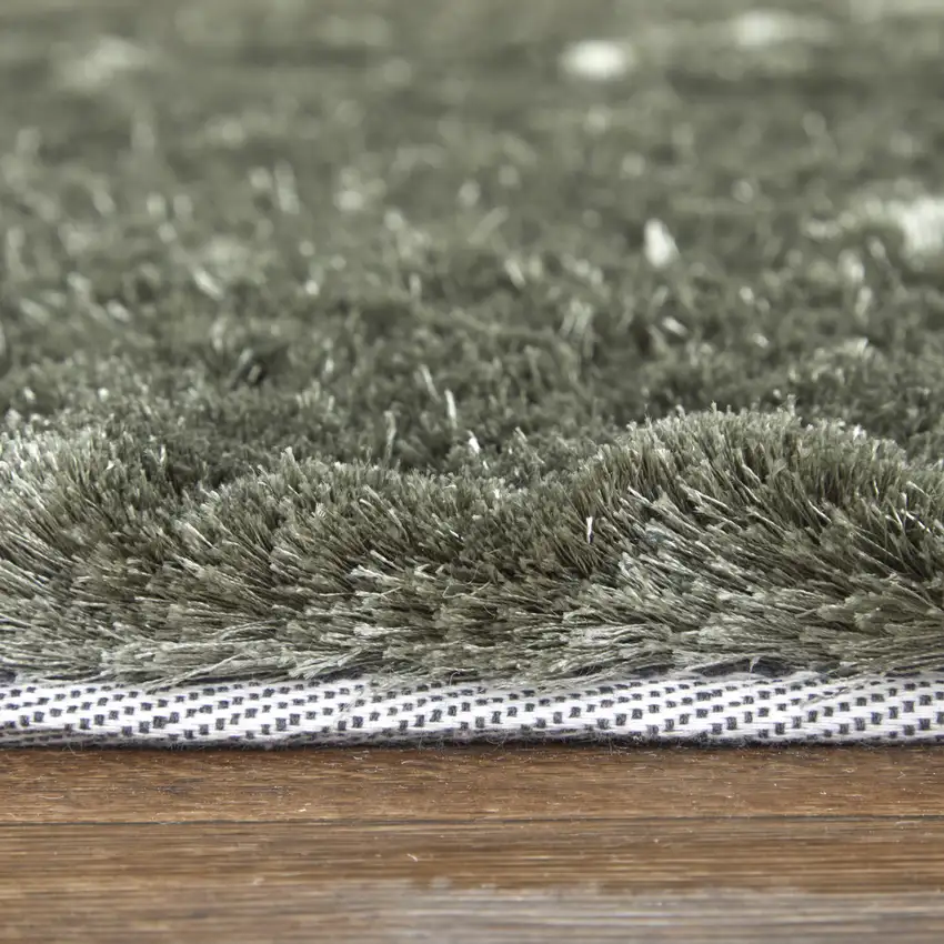 Green Shag Hand Tufted Area Rug Photo 9