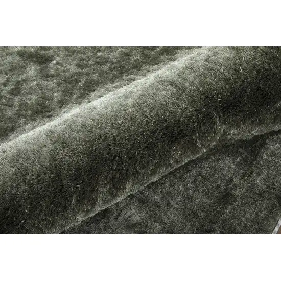 Green Shag Hand Tufted Area Rug Photo 9