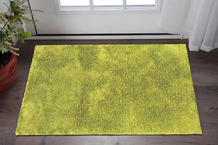 Green Shag Hand Tufted Area Rug Photo 1