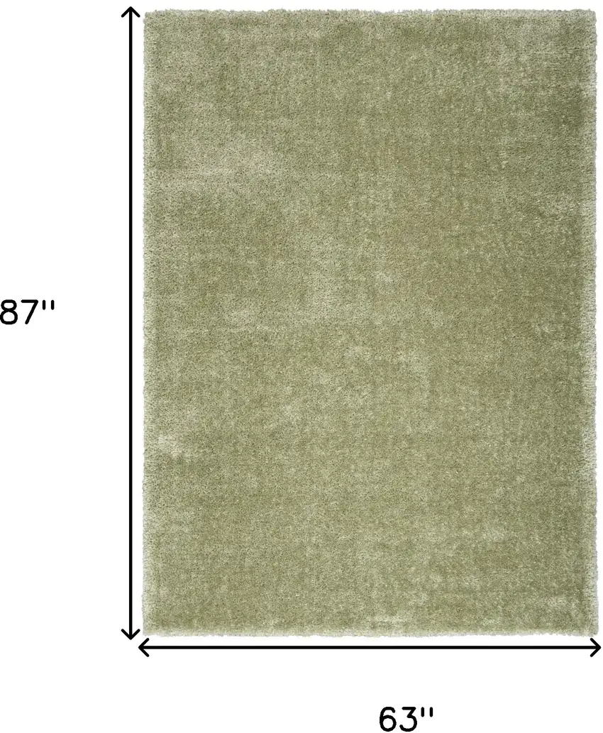 Green Shag Power Loom Area Rug Photo 3