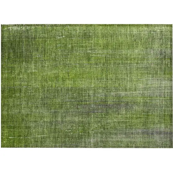 Green Striped Washable Non Skid Indoor Outdoor Area Rug Photo 2