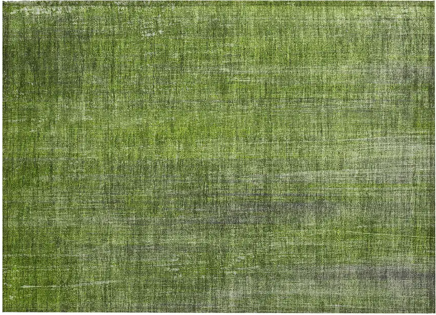 Green Striped Washable Non Skid Indoor Outdoor Area Rug Photo 2