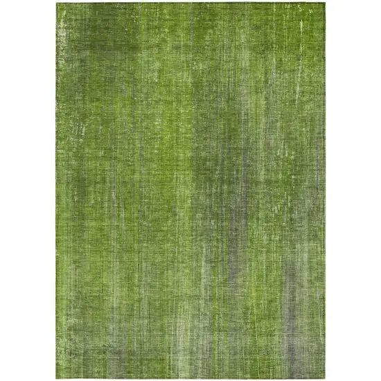 Green Striped Washable Non Skid Indoor Outdoor Area Rug Photo 3
