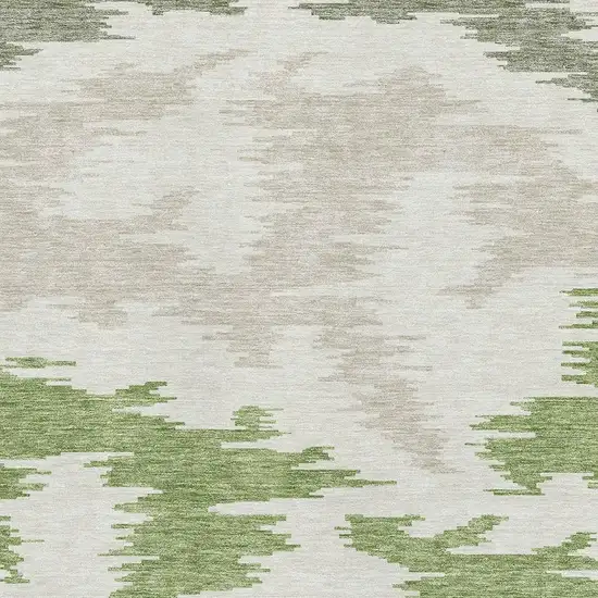 Green Taupe And Beige Abstract Washable Area Rug With UV Protection Photo 3