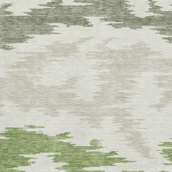 Green Taupe And Beige Abstract Washable Area Rug With UV Protection Photo 3