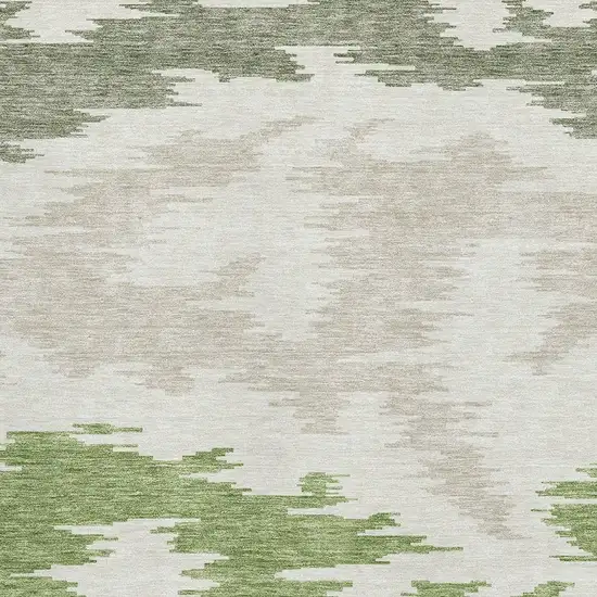 Green Taupe And Beige Abstract Washable Area Rug With UV Protection Photo 3
