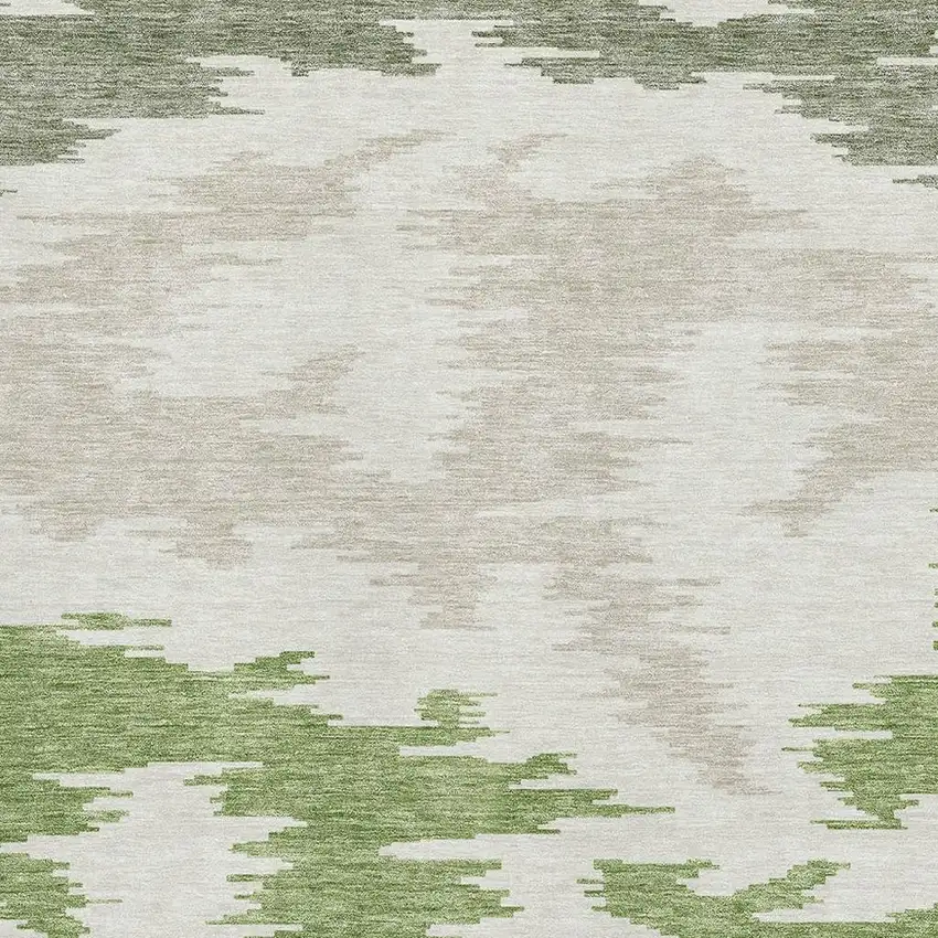 Green Taupe And Beige Abstract Washable Area Rug With UV Protection Photo 3
