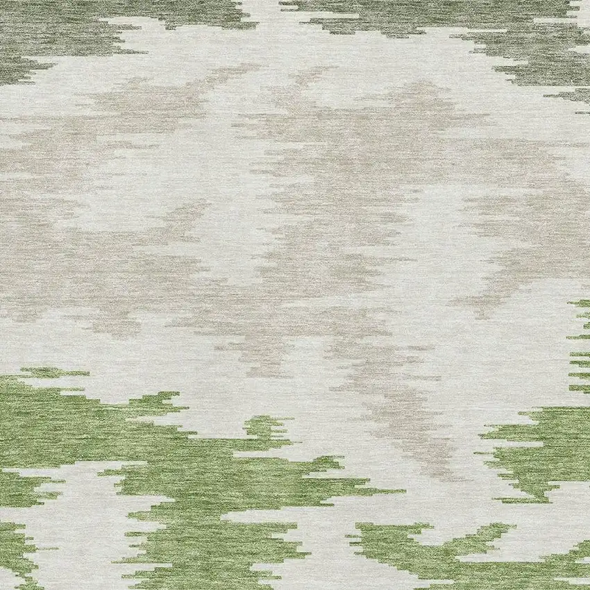 Green Taupe And Beige Abstract Washable Area Rug With UV Protection Photo 3