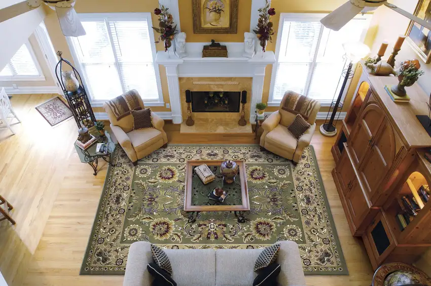 Green Taupe Machine Woven Floral Traditional Indoor Area Rug Photo 6