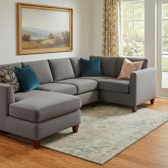 Green Teal And Orange Floral Washable Area Rug With UV Protection Photo 2