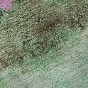 Photo of Green Teal And Pink Abstract Washable Area Rug With UV Protection