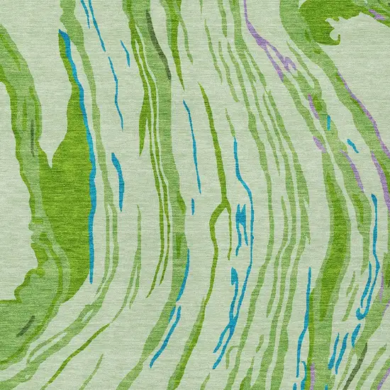 Green Teal Blue And Purple Abstract Washable Indoor Outdoor Area Rug Photo 7