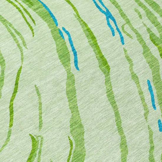Green Teal Blue And Purple Abstract Washable Indoor Outdoor Area Rug Photo 6