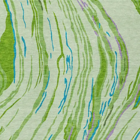 Green Teal Blue And Purple Abstract Washable Indoor Outdoor Area Rug Photo 7