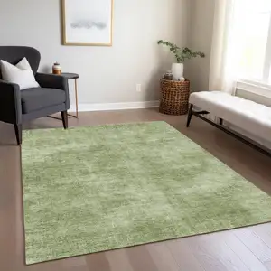 Photo of Green Washable Indoor Outdoor Area Rug