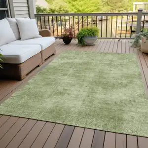 Photo of Green Washable Indoor Outdoor Area Rug