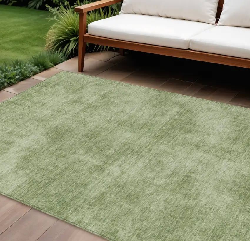 Green Washable Indoor Outdoor Area Rug Photo 1