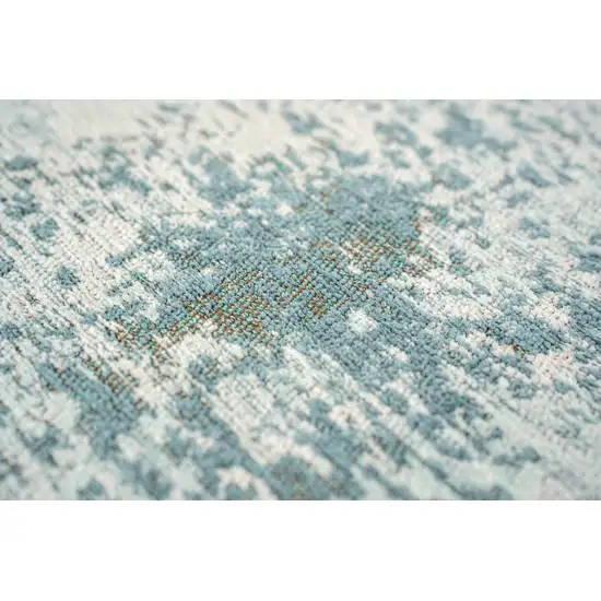 Green White And Gray Abstract Washable Area Rug With UV Protection Photo 9